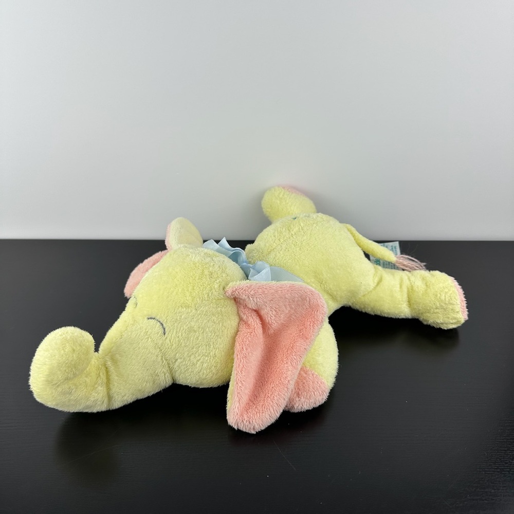 Russ Berrie RARE Yellow Pink Cuddle Elephant 13” Stars Moon Bow Plush Rattle
